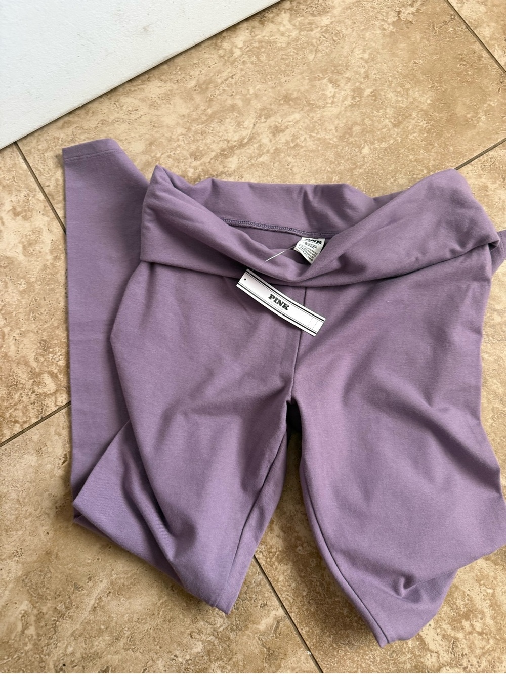 PINK Victoria's Secret Lavender Fold-Over Waist Kids Leggings